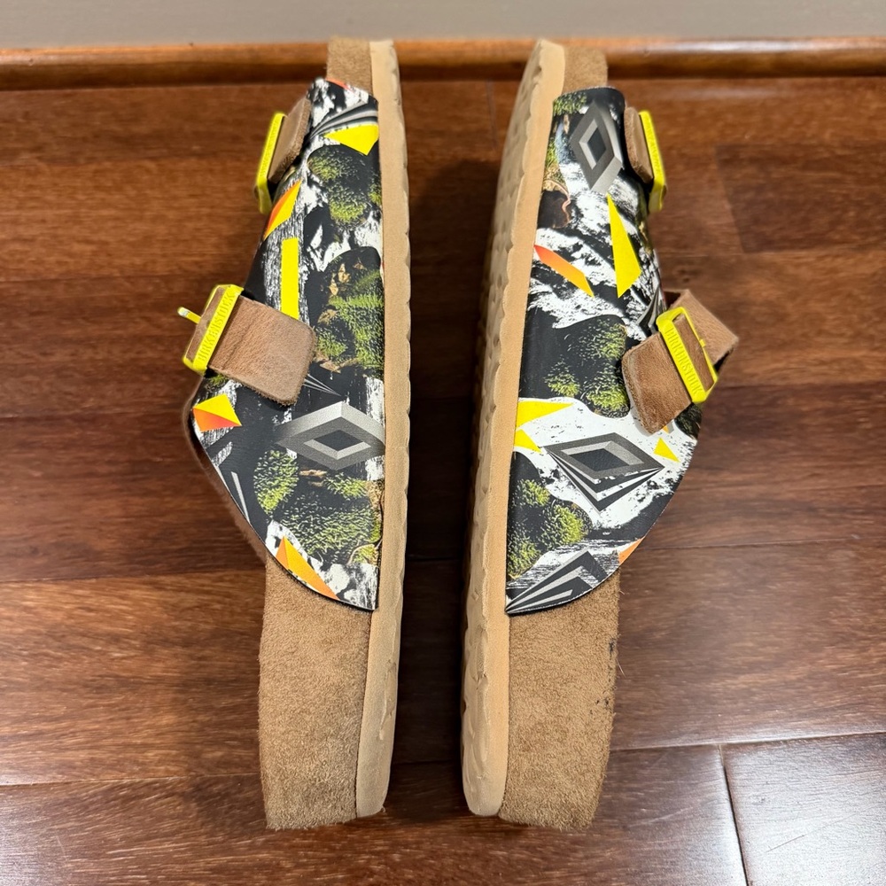Birkenstock Zürich Brown Leather Sandals with Yellow Buckles Unisex EU46/USM12 - Picture 9 of 13